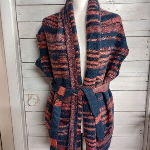 Urban Outfitters Wool Blend Sleeveless Sweater Open Front Cardigan XS Oversized